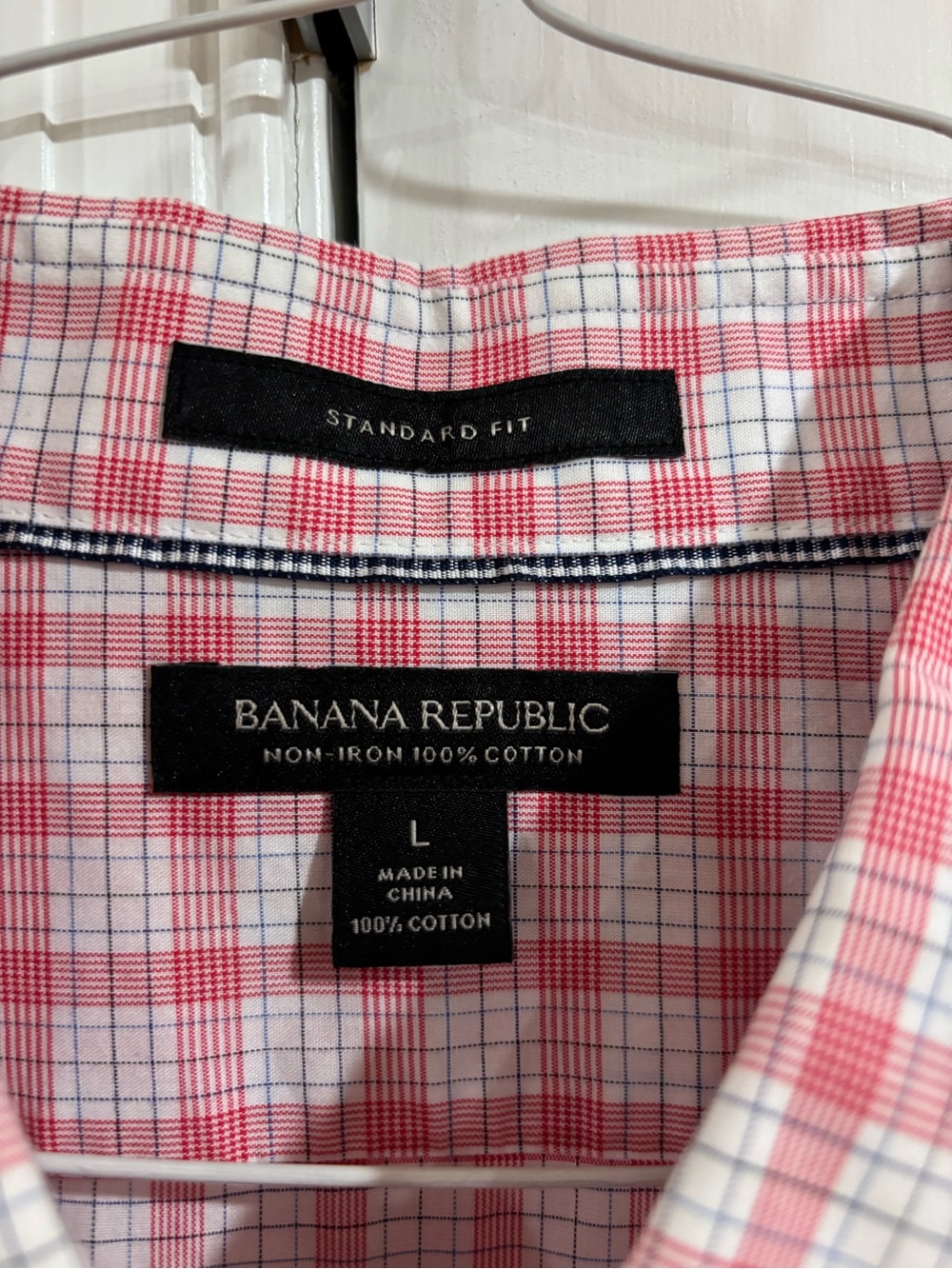 Banana Republic Red & White Plaid Button-Down Shirt - Picture 3 of 5